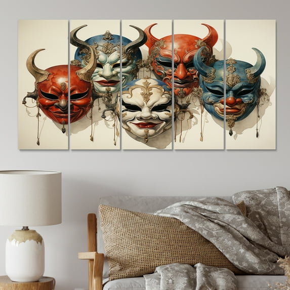 Designart "Chinese Opera China Art painting" Chinese Art Living Room Set