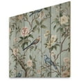 thumbnail image 1 of Designart "Chinoiserie Featuring Birds and Peonies XIV" Floral Print on Natural Pine Wood, 1 of 5
