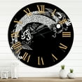 thumbnail image 1 of Designart 'Chinoiserie Koi Fish I' Traditional Wall Clock, 1 of 5
