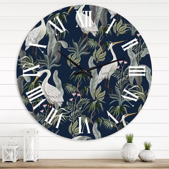 Designart 'Chinoiserie With Birds And Peonies Vii' Traditional Wall Clock