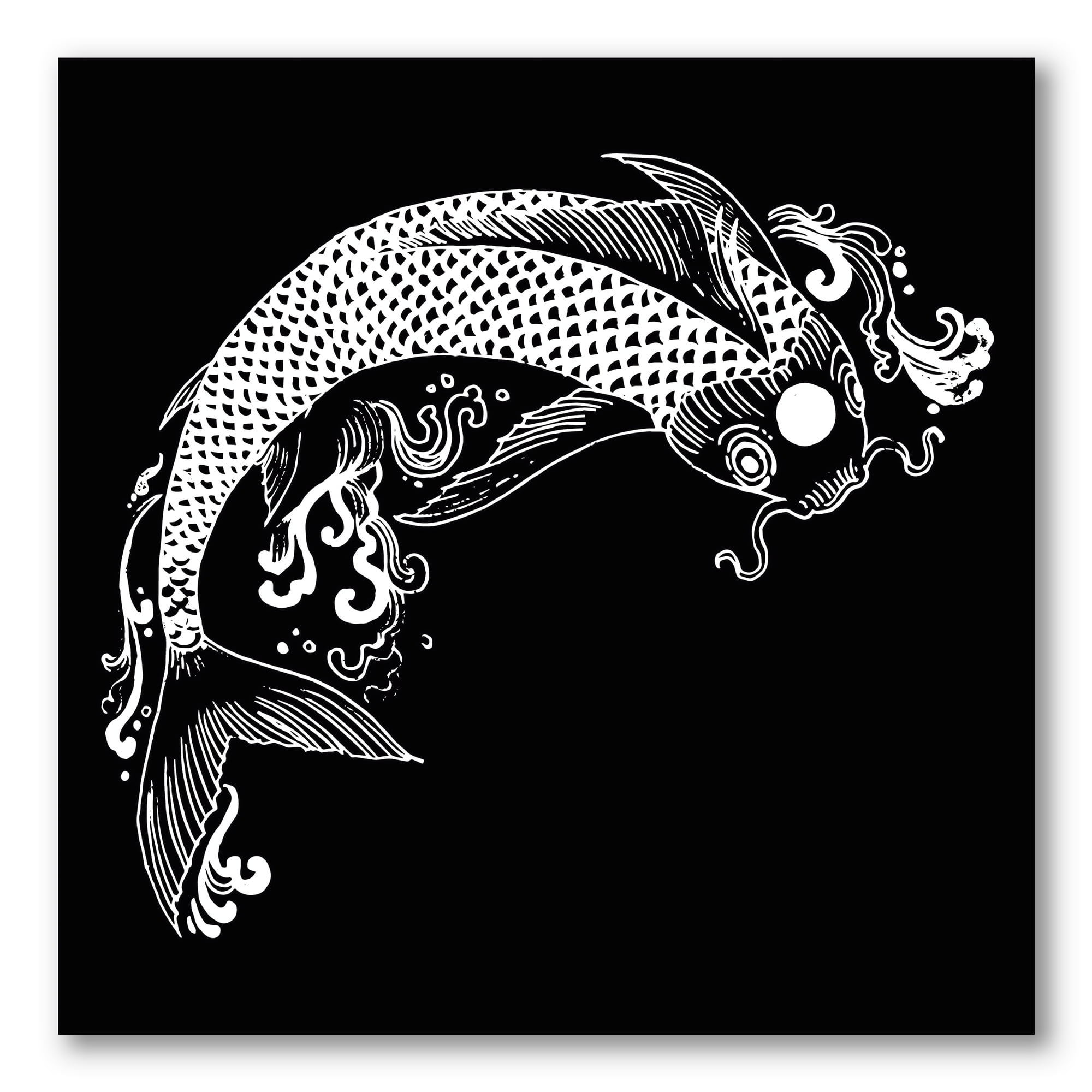 Designart ' Chinoiserie With Koi Fish I ' Traditional Canvas Wall Art Print