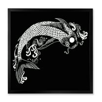 Designart 'Chinoiserie With Koi Fish I' Traditional Framed Art Print