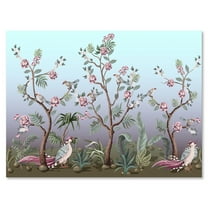 Designart ' Chinoiserie With Peonies and Birds II ' Traditional Canvas Wall Art Print
