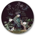 thumbnail image 1 of Designart 'Chinoiserie With Peonies and Birds V' Traditional Circle Metal Wall Art 29x29 - Disc of 29, 1 of 5
