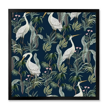Designart 'Chinoiserie With Peonies and Birds VII' Traditional Framed Art Print