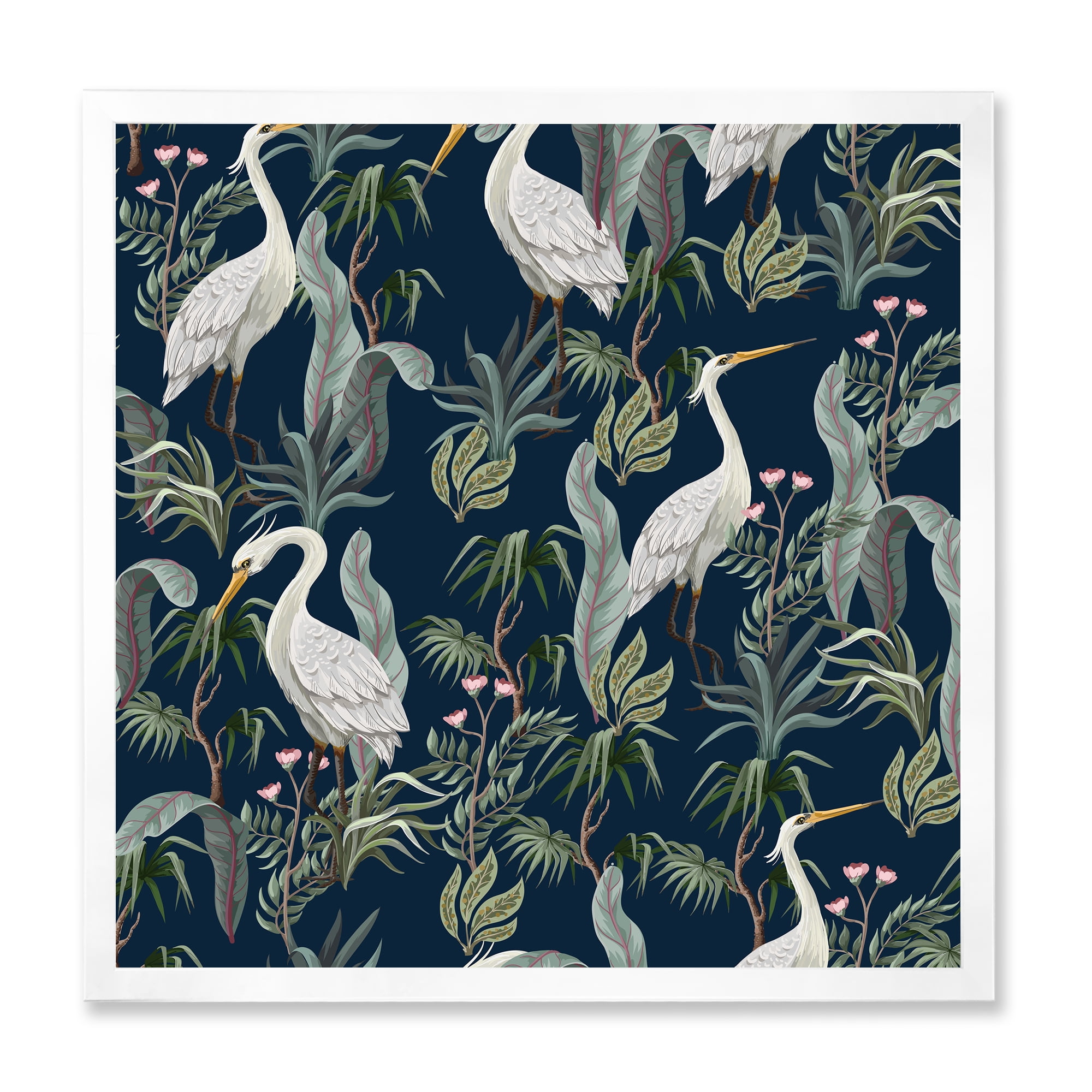 Designart 'Chinoiserie With Peonies and Birds VII' Traditional Framed Art Print