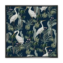 Designart 'Chinoiserie With Peonies and Birds VII' Traditional Framed Canvas Wall Art Print