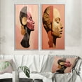 thumbnail image 1 of Designart "Chiseled Identity Pink Woman Collage" Abstract Portraits Framed Wall Art Set Of 2 - Transitional Pink Gallery Wall Frame Set For Home Decor, 1 of 6