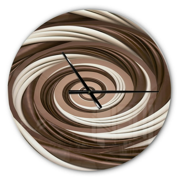 Designart 'Chocolate and Milk Candy Spiral Design ' Modern wall clock