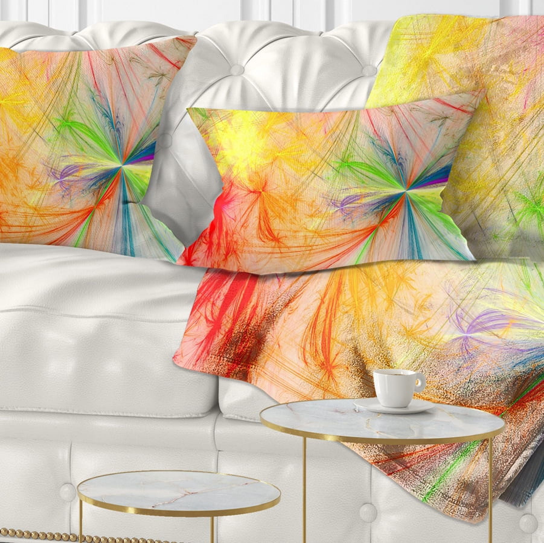 Designart Christmas Fireworks Colorful - Abstract Throw Pillow - 12x20