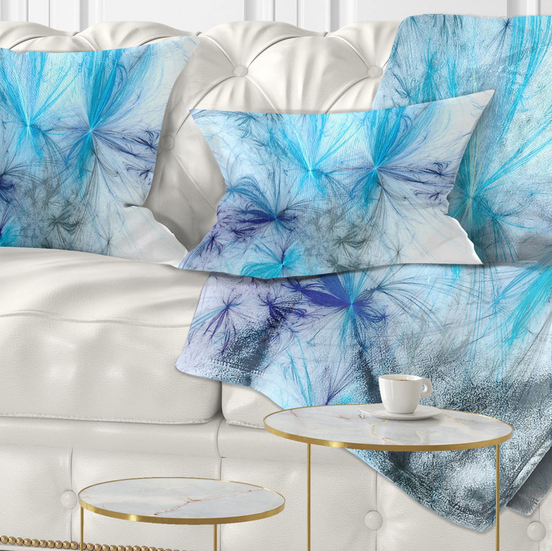 Designart Christmas Fireworks Light Blue - Abstract Throw Pillow - 12x20