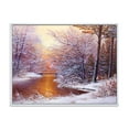 thumbnail image 1 of Designart 'Christmas Forest With Trees and River II' Traditional Framed Canvas Wall Art Print, 1 of 5