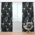 thumbnail image 1 of Designart 'Christmas Pattern III' Animals Blackout Curtain Panel, 1 of 4