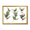 thumbnail image 1 of Designart 'Christmas Set Red Berrie With Branches' Traditional Framed Art Print, 1 of 1