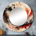 thumbnail image 1 of Designart "Chromatic Agate in Red and Black II" Abstract Rund Mirror For Wall Decor - Large Red Round Printed Mirror - Modern Round Mirror 29" x 29" Inch, 1 of 5