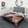 thumbnail image 1 of Designart "Chromatic Agate in Pink and Black I" Abstract Bedding Covert Set - Modern Pink Transitional Bed Set With 1 Sham, 1 of 6