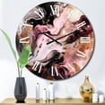 thumbnail image 1 of Designart "Chromatic Agate in Pink and Black I" Abstract Oversized Wall Clock, 1 of 5