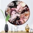 thumbnail image 1 of Designart "Chromatic Agate in Pink and Black I" Abstract Oversized Wall Clock, 1 of 5