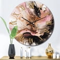 thumbnail image 1 of Designart "Chromatic Agate in Pink and Black II" Abstract Oversized Wall Clock, 1 of 5