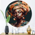 thumbnail image 1 of Designart "Chromatic Beauty African Woman IV" African American Woman Metal Round Art Print, 1 of 5