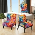 thumbnail image 1 of Designart "Chromatic Delirium Opt Art wall art V" Multi-Color Modern Upholstered Accent Chair - Modern Arm Chair For Living Room, 1 of 5