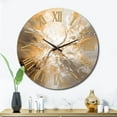 thumbnail image 1 of Designart "Chromatic Essence in Gold and Silver II" Abstract Oversized Wall Clock, 1 of 5