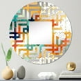 thumbnail image 1 of Designart "Chromatic Hexa Mirage I" Abstract Shapes Maze Round Wall Mirror - Abstract Oval Printed Decorative Mirror - Multiple Color Options, 1 of 5