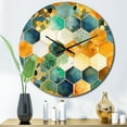 thumbnail image 1 of Designart "Chromatic Hexa Mirage III" Abstract Shapes Oversized Wall Clock, 1 of 5