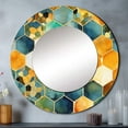 thumbnail image 1 of Designart "Chromatic Hexa Mirage III" Abstract Shapes Rund Mirror For Wall Decor - Large Multi-Color Round Print Mirror - Round Mid-Century Mirror 29" x 29" Inch - Wall Mounted Round Large Mirror, 1 of 5