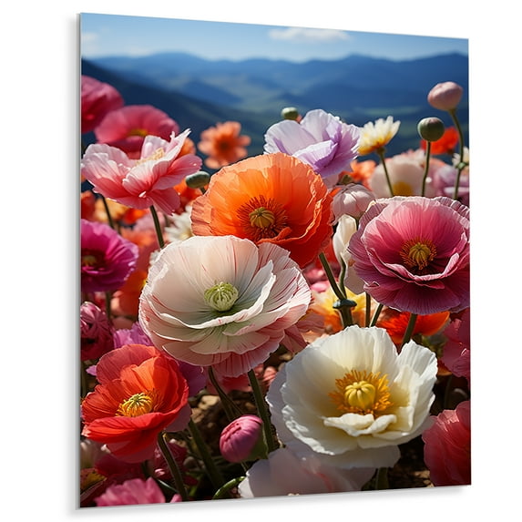 Designart "Chromatic Meadows Adorned with Wildflowers" Floral Metal Wall Art Prints
