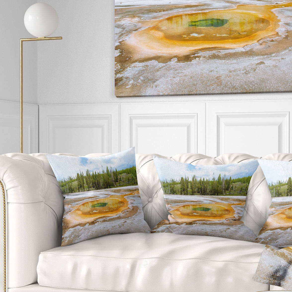 Designart Chromatic Morning Glory Pool - Landscape Photography Throw Pillow - 18x18