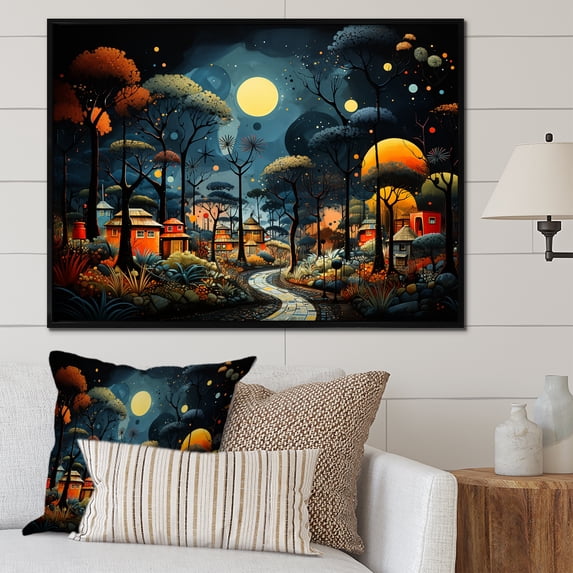 Designart "Chronicles of Pygmy Village in Africa Yellow II" People Framed Wall Art - Global Yellow African Tribal Living Room Framed Canvas Art