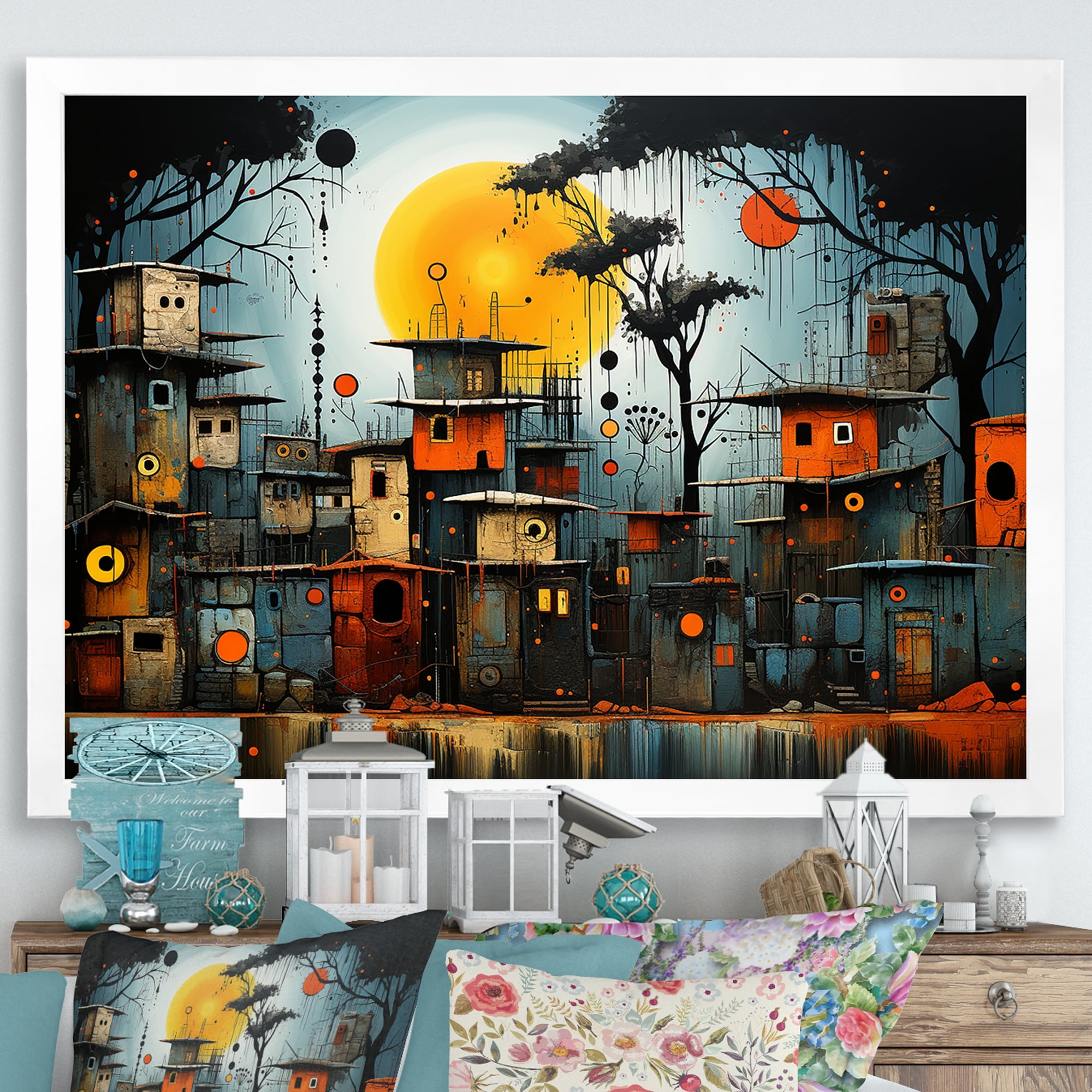 Designart "Chronicles of Pygmy Village in Africa Yellow III" People