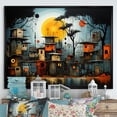 thumbnail image 1 of Designart "Chronicles of Pygmy Village in Africa Yellow III" People Framed Wall Art - Global Blue African Tribal Bedroom Framed Canvas Wall Art, 1 of 6