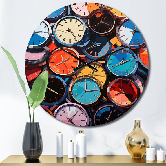 Designart "Chronological Rhythms of Luxury Watches" Fashion Oversized Wall Clock
