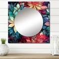 thumbnail image 1 of Designart "Chrysanthemum Moroccan Illusion" Floral Square Mirror For Wall Decor - Large Multicolor Square Printed Wall Mirror Art - Square Cottage Mirror - Wall Mounted Square Large Mirror, 1 of 5