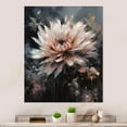 thumbnail image 1 of Designart "Chrysanthemum Scenery in Orange Black" Floral Chysanthemum Metal Art Living Room, 1 of 5