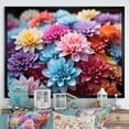 thumbnail image 1 of Designart "Chrysanthemums Vibrant composition II" Floral Floater Framed Wall Art Living Room, 1 of 7