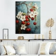 thumbnail image 1 of Designart "Chuckling Portrait In Cherry Charm" Pop Art Canvas Prints, 1 of 7