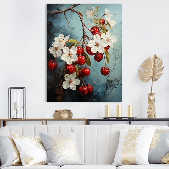 Designart "Chuckling Portrait In Cherry Charm" Pop Art Canvas Prints