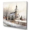 thumbnail image 1 of Designart Church In Country During Winter IV Canvas Wall Art, 1 of 5