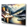 thumbnail image 1 of Designart Church On A Lake In Winter IV Canvas Wall Art, 1 of 5
