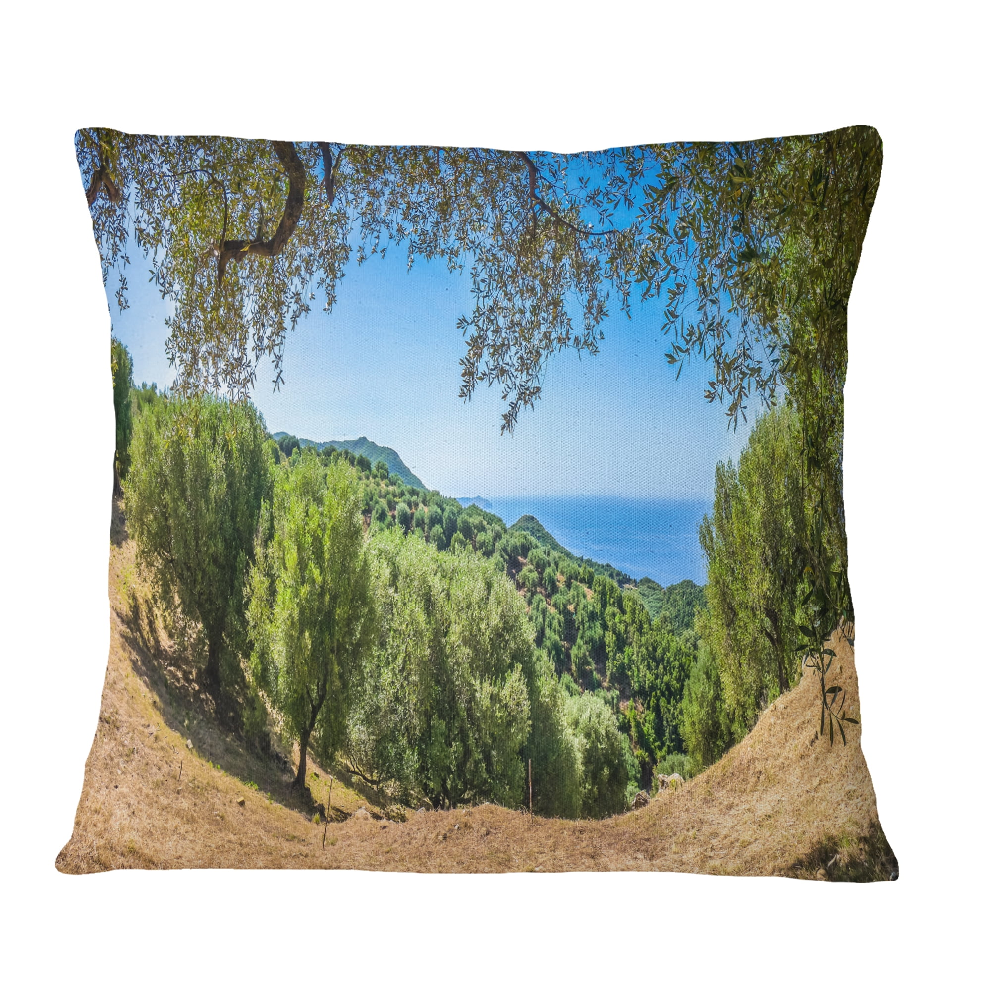 Designart Cilentan Coast Campania Italy - Landscape Printed Throw Pillow - 18x18