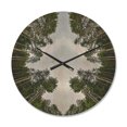 thumbnail image 1 of Designart 'Circle Composition of Coniferous Forest Trees ' Modern Wood Wall Clock, 1 of 5