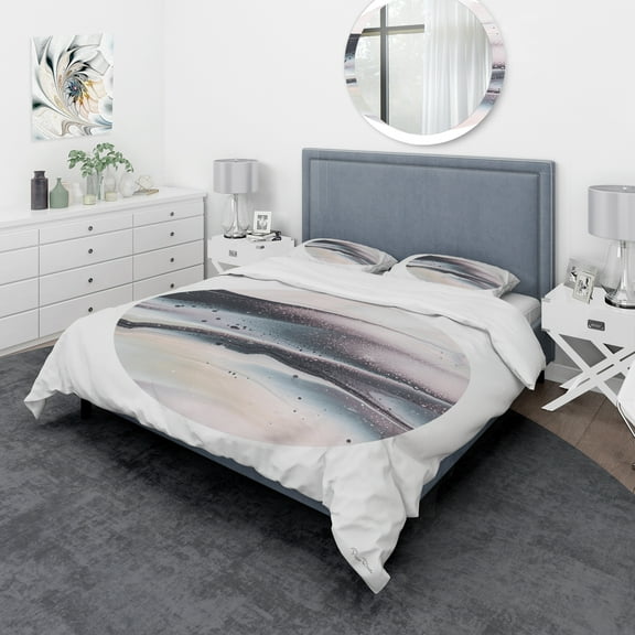 Designart 'Circle Marble I' Geometric Duvet Cover Set