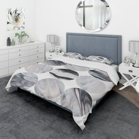 Designart 'Circle Marble III' Geometric Duvet Cover Set
