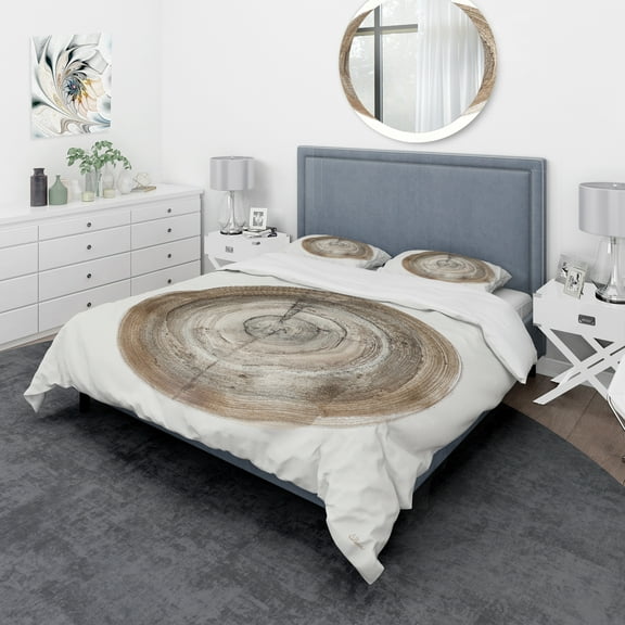 Designart 'Circle natural elements I' Geometric Duvet Cover Set