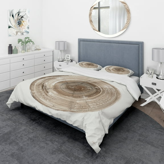 Designart 'Circle natural elements II' Geometric Duvet Cover Set