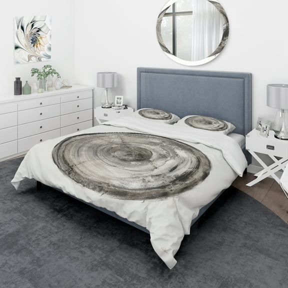 Designart 'Circle natural elements III' Geometric Duvet Cover Set