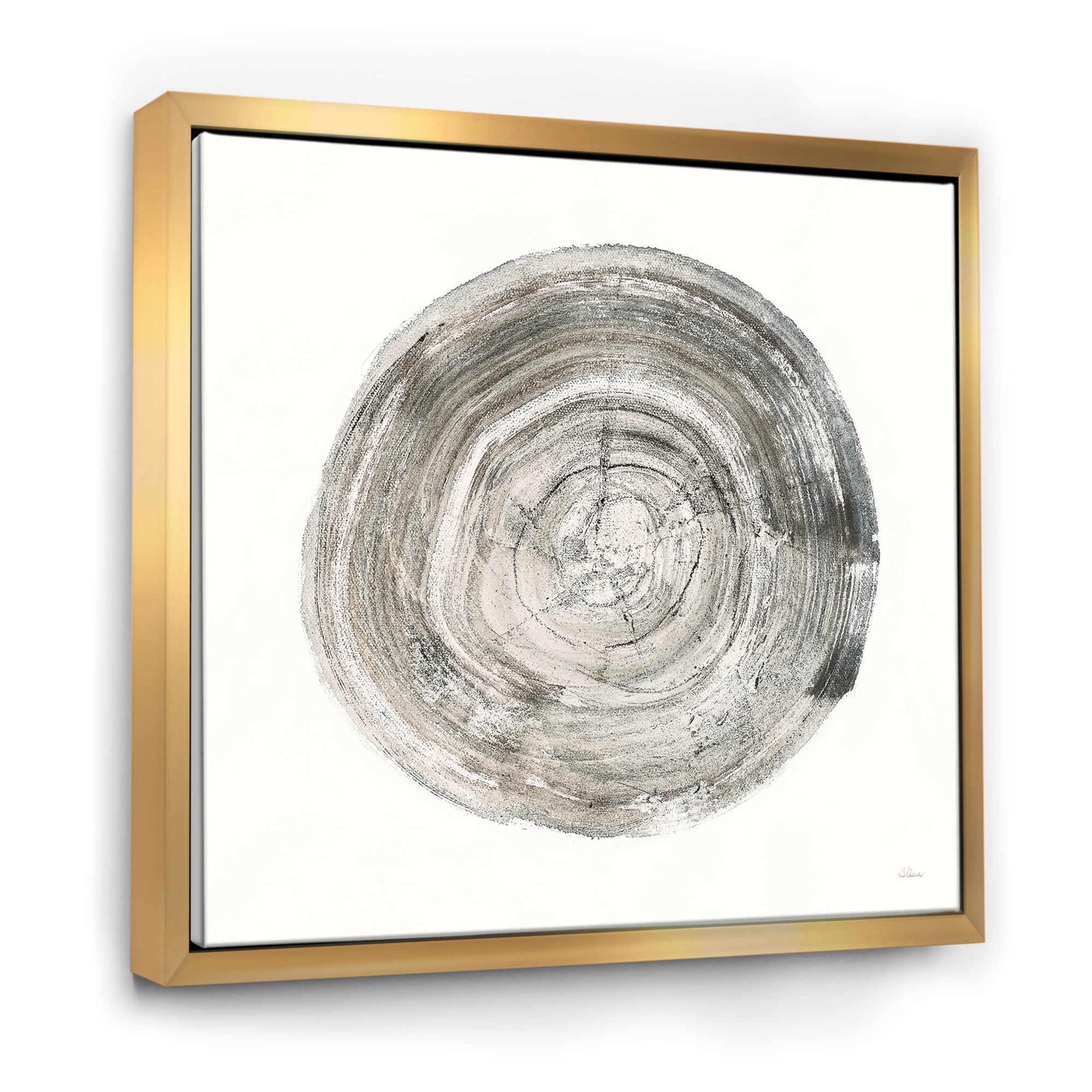 Designart ' Circle natural elements IV ' Farmhouse Framed Canvas